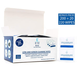 Lens Cleaning Wipes - 50, 200, 300 and Bonus Packs Available